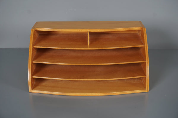Vintage Bauhaus Letter Tray Desk Organizer 1950s Wood Beech - Image 6