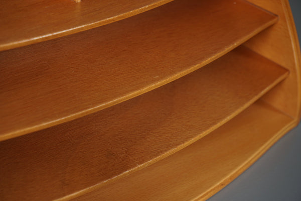 Vintage Bauhaus Letter Tray Desk Organizer 1950s Wood Beech - Image 8