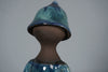 Jette Hellerøe Figurine Candleholder 1960s Cream Teal Ceramic - Image 7