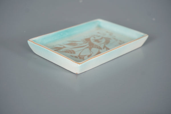 Vintage Ceramic Bowl Studio Pottery 50s 1959 Signed Fish Underwater Motif - Image 3