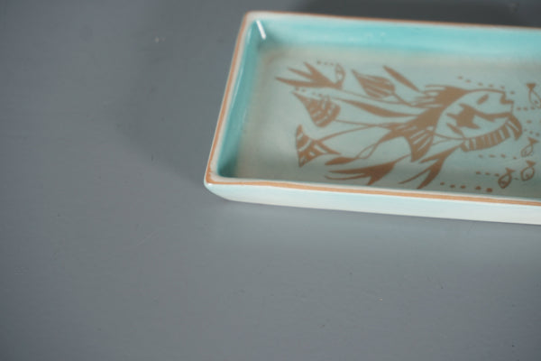 Vintage Ceramic Bowl Studio Pottery 50s 1959 Signed Fish Underwater Motif - Image 5
