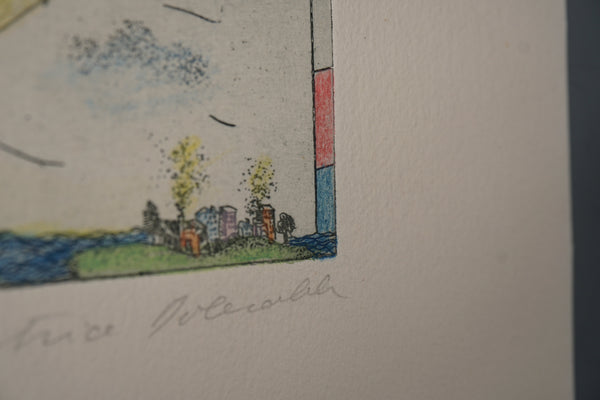 Beatrice Dolezalek Art Print Vintage Etching Airmail 1980s Blue Paper - Image 9