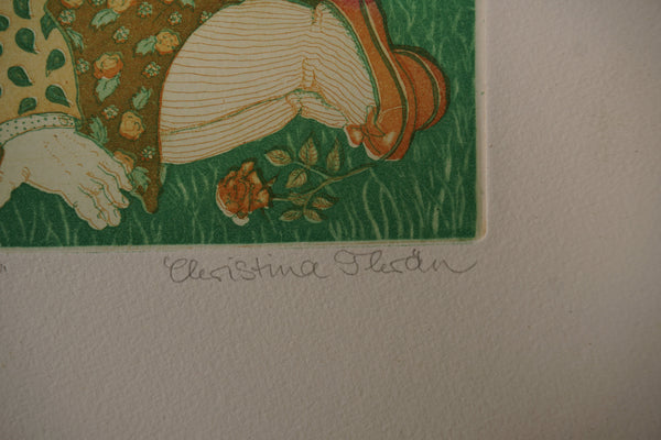 Christina Studer Art Print The Rose Beetle 1980s Red Green Paper - Image 6