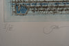 Leslie G. Hunt Print Vintage Etching Pen 1980s Blue Paper - Image 7