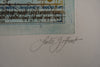 Leslie G. Hunt Print Vintage Etching Pen 1980s Blue Paper - Image 8