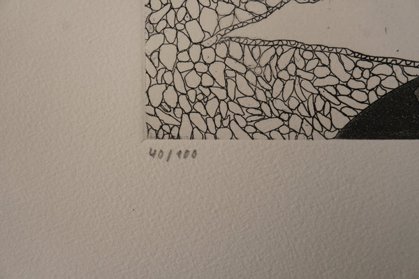 Günter Drebusch Art Print Etching 1967 Black and White - Image 4