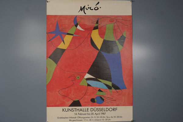 Vintage Exhibition Poster Miro Kunsthalle Düsseldorf 1987