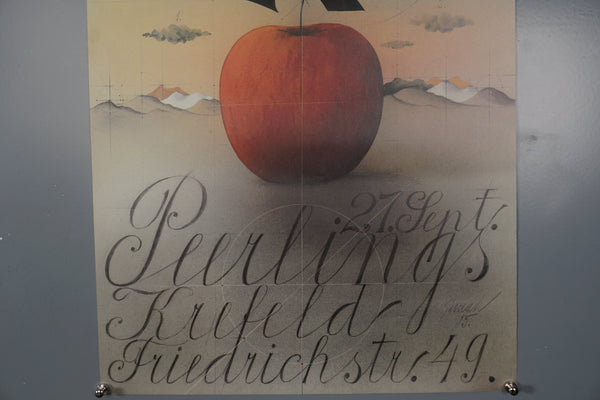 Alois Janak Poster Peerlings Krefeld 1985 Postmodern Red Beige Paper - Image 3