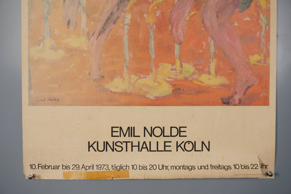 Emil Nolde Art Print Exhibition Poster Kunsthalle Cologne 1973 Orange Pink - Image 5