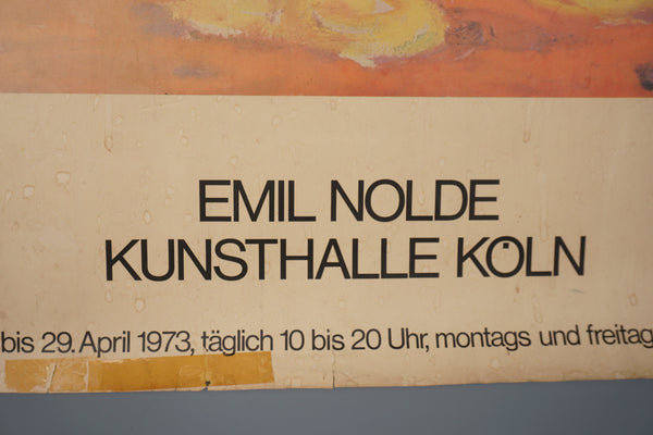 Emil Nolde Art Print Exhibition Poster Kunsthalle Cologne 1973 Orange Pink - Image 6