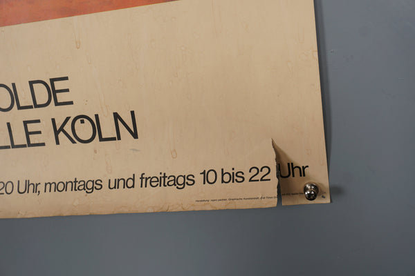 Emil Nolde Art Print Exhibition Poster Kunsthalle Cologne 1973 Orange Pink - Image 8