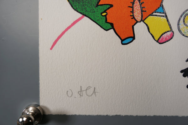 Oltmar Alt Art Print 'Elephant' 1980s Yellow Orange Paper - Image 5