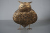 Vintage Owl Windlight Tealight Holder 1960s Bronze Tin and Brass