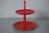 Vintage Tiered Stand Pine Scandinavian Sweden 1960s Red