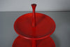 Vintage Tiered Stand Pine Scandinavian Sweden 1960s Red - Image 3