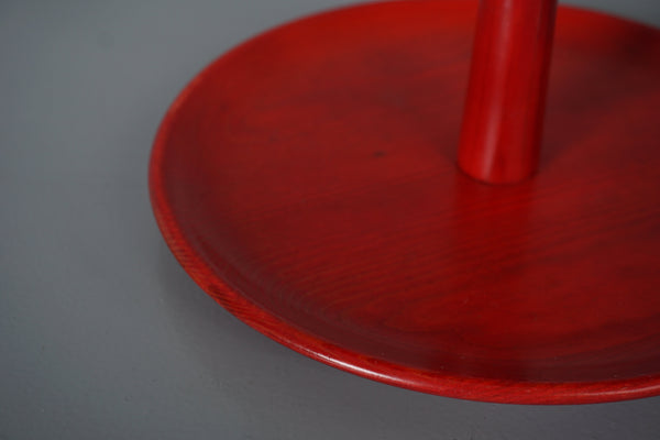 Vintage Tiered Stand Pine Scandinavian Sweden 1960s Red - Image 4