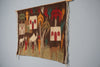 Vintage Wall Tapestry Wall Hanging Egypt 1950s Naive Art Wool Tapestry - Image 9
