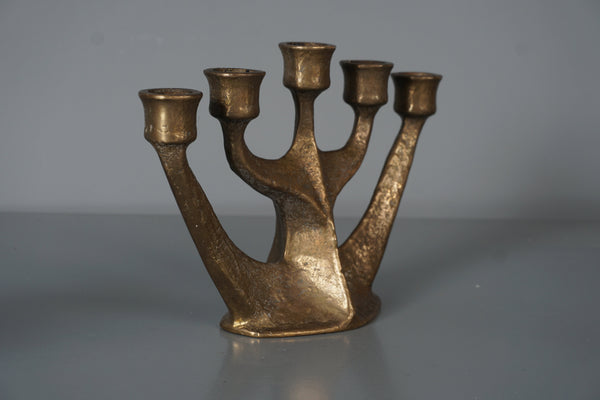 Harjes Vintage Bronze Candelabra 1960s Brutalist Candleholder - Image 2