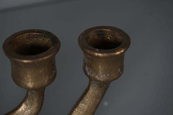 Harjes Vintage Bronze Candelabra 1960s Brutalist Candleholder - Image 5