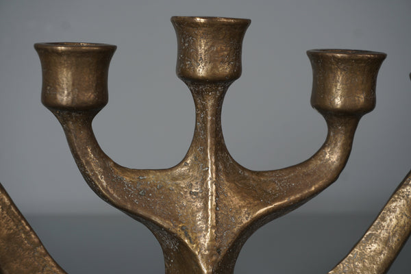 Harjes Vintage Bronze Candelabra 1960s Brutalist Candleholder - Image 7