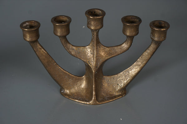 Harjes Vintage Bronze Candelabra 1960s Brutalist Candleholder - Image 9
