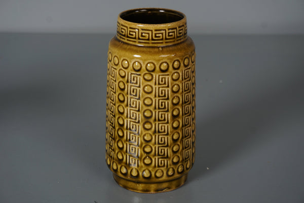 Scheurich Vase 645-10 1960s Olive Green Ceramic