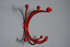 Vintage Metal Coat Rack Hanger 1960s Space Age Red - Image 3