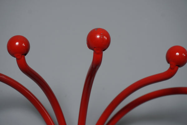 Vintage Metal Coat Rack Hanger 1960s Space Age Red - Image 5