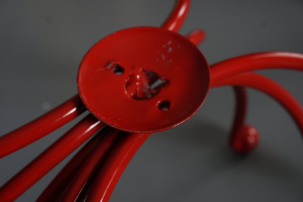 Vintage Metal Coat Rack Hanger 1960s Space Age Red - Image 10