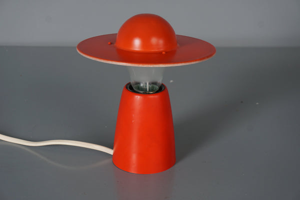 Temde Vintage Table Lamp Mushroom Lamp Space Age 60s Red Metal