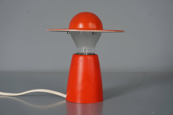 Temde Vintage Table Lamp Mushroom Lamp Space Age 60s Red Metal - Image 2