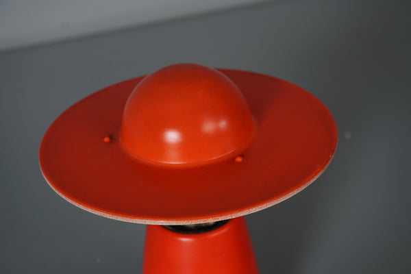 Temde Vintage Table Lamp Mushroom Lamp Space Age 60s Red Metal - Image 3