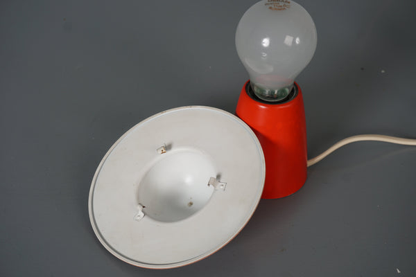 Temde Vintage Table Lamp Mushroom Lamp Space Age 60s Red Metal - Image 7