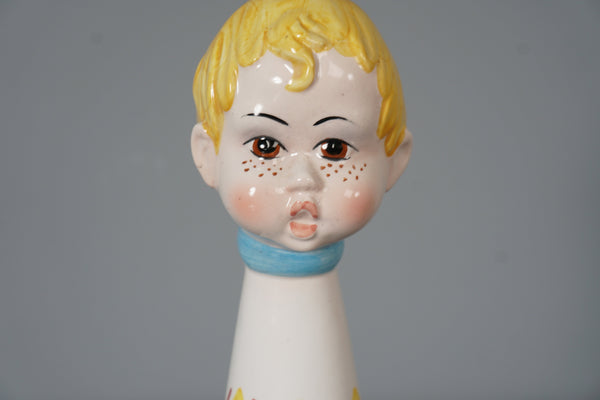 Vintage Ceramic Piggy Bank Boy Figurine 1960s - Image 2