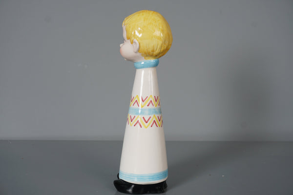 Vintage Ceramic Piggy Bank Boy Figurine 1960s - Image 4
