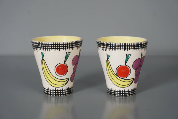 Schramberg Suf Cup Decor Banana 1950s White Yellow Ceramic