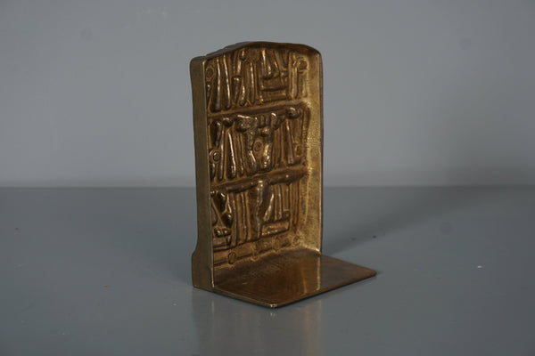 Vintage Brass Bookend Bookshelf 1960s Mid Century - Image 3