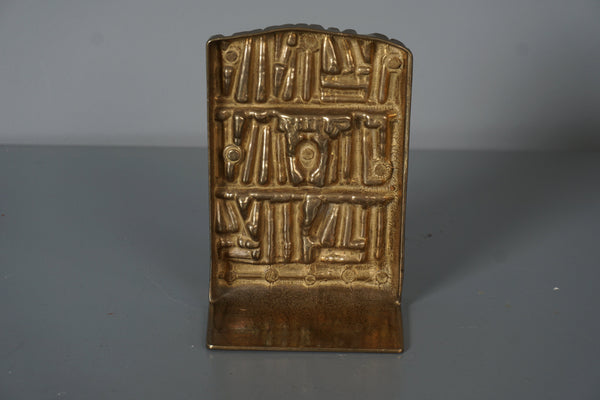 Vintage Brass Bookend Bookshelf 1960s Mid Century - Image 4