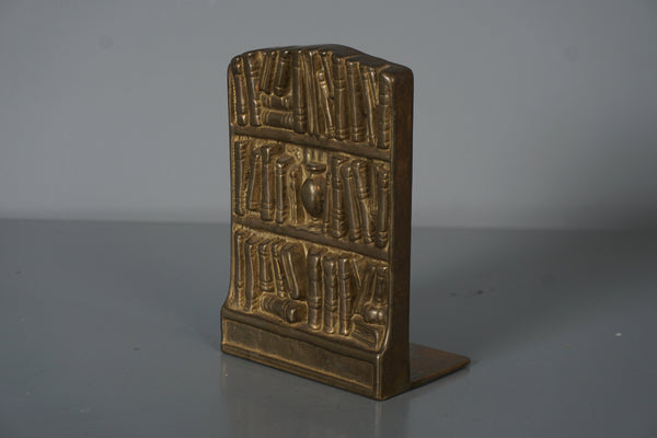 Vintage Brass Bookend Bookshelf 1960s Mid Century - Image 5