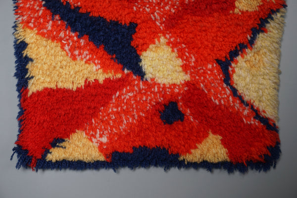 Vintage High Pile Wall Rug Wall Hanging 1960s Abstract Wall Art Mid Century Carpet - Image 6