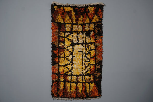 Vintage Wall Hanging High Pile Tapestry 1960s Mid Century