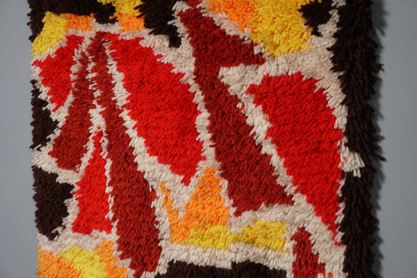 Vintage Wall Tapestry Wall Hanging Hand-Knotted High Pile 1960s Op Art - Image 10