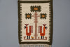 Vintage Wall Tapestry Wall Hanging Rug 1960s Cream Olive Green Wool