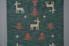 Polish Vintage Tapestry Wall Hanging 1960s Teal Wool - Image 4