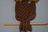 Vintage Owl Macrame Wall Hanging 1960s Handmade Wood Bamboo Natural Fiber - Image 5
