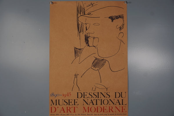 Pablo Picasso Vintage Exhibition Poster 1975 Paris Kraftpapier