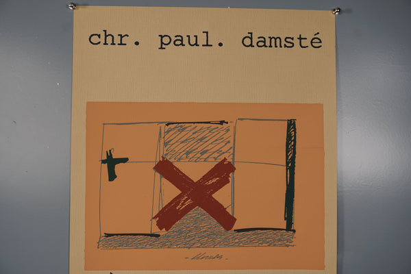 Christiaan Paul Damste Poster Galerie Niepel 80s Orange Paper - Image 3