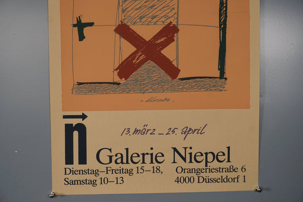 Christiaan Paul Damste Poster Galerie Niepel 80s Orange Paper - Image 4