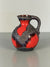 Marei Keramik Pitcher Vintage Fat Lava Handle Vase 60s Red Black Ceramic