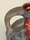 Marei Keramik Pitcher Vintage Fat Lava Handle Vase 60s Red Black Ceramic - Image 6